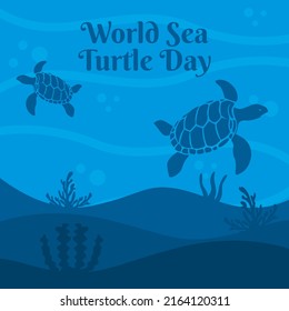 vector graphic of world sea turtle day good for world sea turtle day celebration. flat design. flyer design.flat illustration.