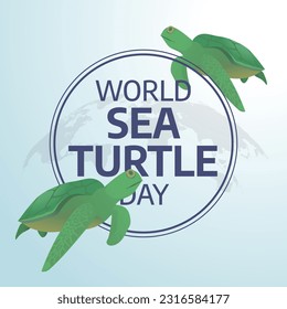 vector graphic of World Sea Turtle Day good for World Sea Turtle Day celebration. flat design. flyer design.flat illustration.