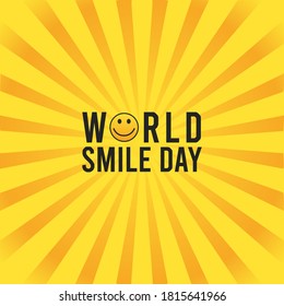 Vector graphic of world smile day good for world smile day celebration. flat design. flyer design.flat illustration.	