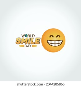 vector graphic of world smile day good for world smile day celebration. flat design. flyer design.flat illustration.