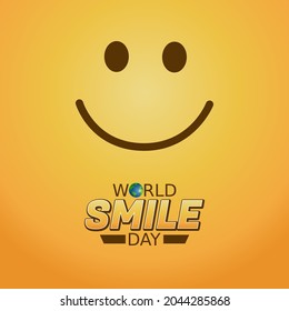 vector graphic of world smile day good for world smile day celebration. flat design. flyer design.flat illustration.