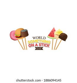 vector graphic of world something on stick day good for world something on stick day celebration. flat design. flyer design.flat illustration.