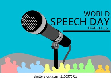 Vector graphic of world Speech day for world Speech day celebration. flat design. flyer design. flat illustration. March 15