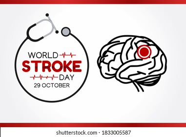vector graphic of world stroke day good for world stroke day celebration. flat design. flyer design.flat illustration.