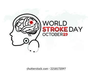 vector graphic of world stroke day good for world stroke day celebration. flat design. flyer design.flat illustration.
