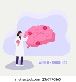 vector graphic of World Stroke Day good for national World Stroke Day celebration. flat design. flyer design.flat illustration.