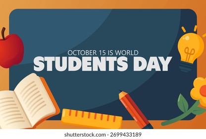 Gráfico vetorial do Dia Mundial dos Estudantes ideal para a celebração do Dia Mundial dos Estudantes.
