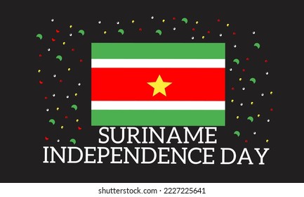 Imagen vectorial del Día Mundial de la Independencia de Surinam para la celebración del Día de la Independencia del Suriname. diseño plano. Diseño de líneas de arte. diseño de volante. ilustración plana. Diseño de pancartas. 25 de noviembre