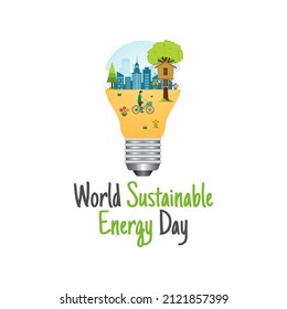 vector graphic of world sustainable energy day good for world sustainable energy day celebration. flat design. flyer design. flat illustration.