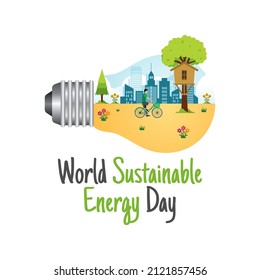 vector graphic of world sustainable energy day good for world sustainable energy day celebration. flat design. flyer design.flat illustration.