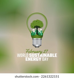 vector graphic of world sustainable energy day good for world sustainable energy day celebration. flat design. flyer design.flat illustration.