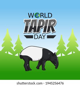 vector graphic of world tapir day good for world tapir day celebration. flat design. flyer design.flat illustration.