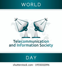 gráfico vectorial del día mundial de las telecomunicaciones y la sociedad de la información, bueno para la celebración del Día Mundial de las Telecomunicaciones y la Sociedad de la Información. diseño plano. diseño de volante.ilustración plana.