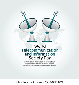 gráfico vectorial del día mundial de las telecomunicaciones y la sociedad de la información, bueno para la celebración del Día Mundial de las Telecomunicaciones y la Sociedad de la Información. diseño plano. diseño de volante.ilustración plana.