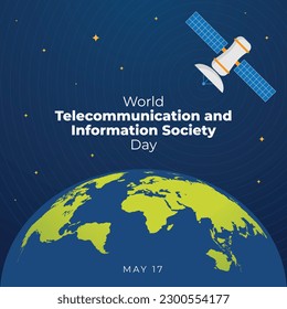 vector graphic of World Telecommunication and Information Society day good for World Telecommunication and Information Society day celebration. flat design. flyer design.flat illustration.