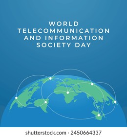 Gráfico Vector del Día Mundial de las Telecomunicaciones y la Sociedad de la Información ideal para la celebración del Día Mundial de las Telecomunicaciones y la Sociedad de la Información.