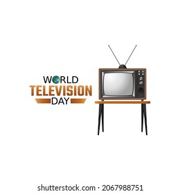 vector graphic of world television day good for world television day celebration. flat design. flyer design.flat illustration.