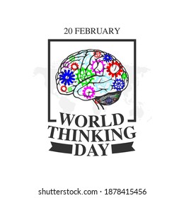 vector graphic of world thinking day good for world thinking day celebration. flat design. flyer design.flat illustration.	