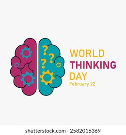 vector graphic of World Thinking Day good for national World Thinking Day celebration. flat design. flyer design.flat illustration.