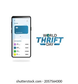 vector graphic of world thrift day good for world thrift day celebration. flat design. flyer design.flat illustration.