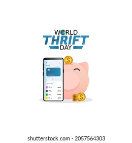 vector graphic of world thrift day good for world thrift day celebration. flat design. flyer design.flat illustration.