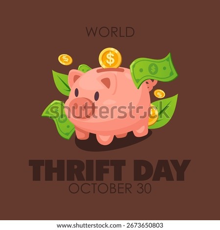 Vector graphic of World Thrift Day ideal for World Thrift Day celebration.
