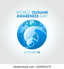 vector graphic of world tsunami day good for world tsunami day celebration. flat design. flyer design.flat illustration.