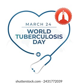 Gráfico vectorial del Día Mundial de la Tuberculosis ideal para la celebración del Día Mundial de la Tuberculosis.