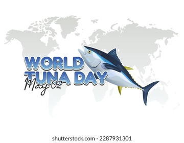 vector graphic of world tuna day good for world tuna day celebration. flat design. flyer design.flat illustration.