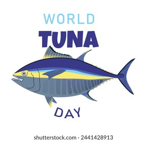 vector graphic of world tuna day. flat illustration