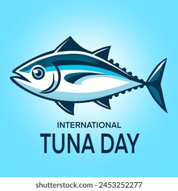 vector graphic of world tuna day good for world tuna day celebration. flat design. flyer design.flat illustration.