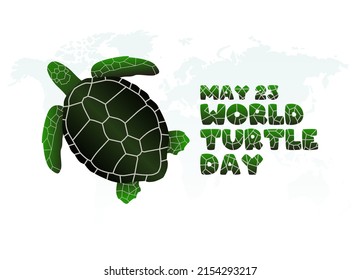vector graphic of world turtle day good for world turtle day celebration. flat design. flyer design.flat illustration.
