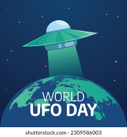 vector graphic of World UFO Day good for World UFO Day celebration. flat design. flyer design.flat illustration.