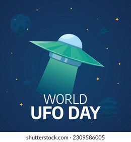 vector graphic of World UFO Day good for World UFO Day celebration. flat design. flyer design.flat illustration.