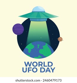 vector graphic of World UFO Day ideal for World UFO Day celebration.
