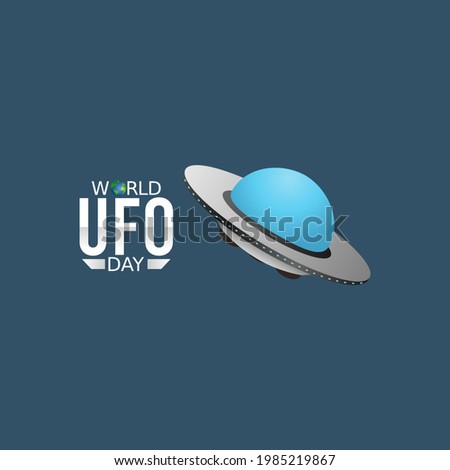 vector graphic of world ufo day good for world ufo day celebration. flat design. flyer design.flat illustration.
