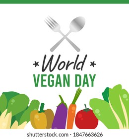 gráfico vectorial del día vegano mundial bueno para la celebración del día vegano mundial. diseño plano. diseño de volante.ilustración plana.