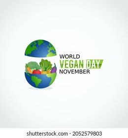 vector graphic of world vegan day good for world vegan day celebration. flat design. flyer design.flat illustration.