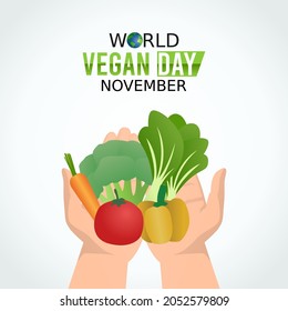 vector graphic of world vegan day good for world vegan day celebration. flat design. flyer design.flat illustration.