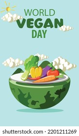 gráfico vectorial del día vegano mundial bueno para la celebración del día vegano mundial.