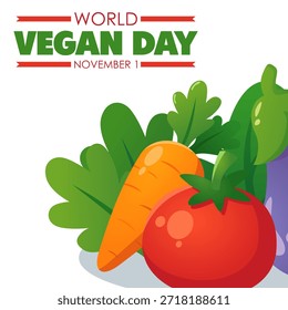 Vektorgrafik des Vegan Day, ideal für die Feier des Vegan Day