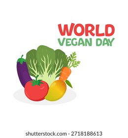 Vektorgrafik des Vegan Day, ideal für die Feier des Vegan Day