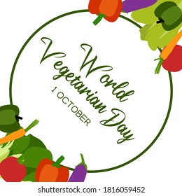 Gráfico vectorial del día vegetariano mundial bueno para la celebración del día vegetariano mundial. diseño plano. diseño de volante.ilustración plana.