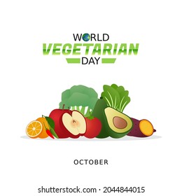 vector graphic of world vegetarian day good for world vegetarian day celebration. flat design. flyer design.flat illustration.