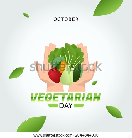 vector graphic of world vegetarian day good for world vegetarian day celebration. flat design. flyer design.flat illustration.