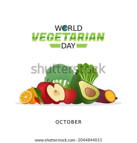 vector graphic of world vegetarian day good for world vegetarian day celebration. flat design. flyer design.flat illustration.