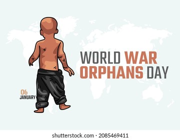 vector graphic of world war orphans day good for world war orphans day celebration. flat design. flyer design.flat illustration.