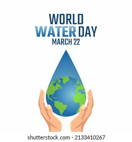 vector graphic of world water day good for world water day celebration. flat design. flyer design.flat illustration.