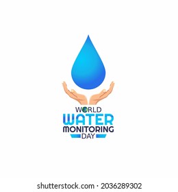 Vector graphic of world water monitoring day good for world water monitoring day celebration. flat design. flyer design.flat illustration.	