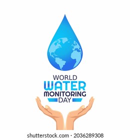 Vector graphic of world water monitoring day good for world water monitoring day celebration. flat design. flyer design.flat illustration.	